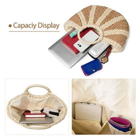 New Women Straw Paper Handbag - Picture 2 of 6